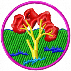 Flowers And Tree Embroidery Design 1